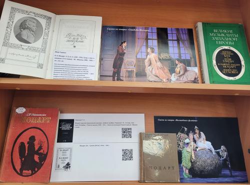 Книжная выставка "Моцарт: прекрасный мир его музыки" (к 270-летию со дня рождения австрийского композитора  Вольфганга Амадея Моцарта (1756 - 1791).
